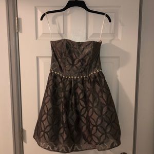Strapless silver short and sassy party dress